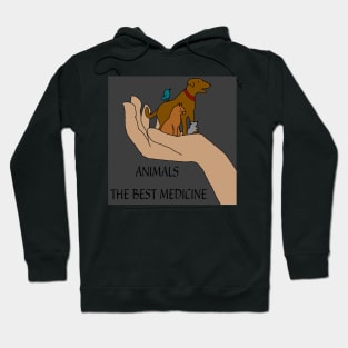 Animals the best gray medicine Hoodie